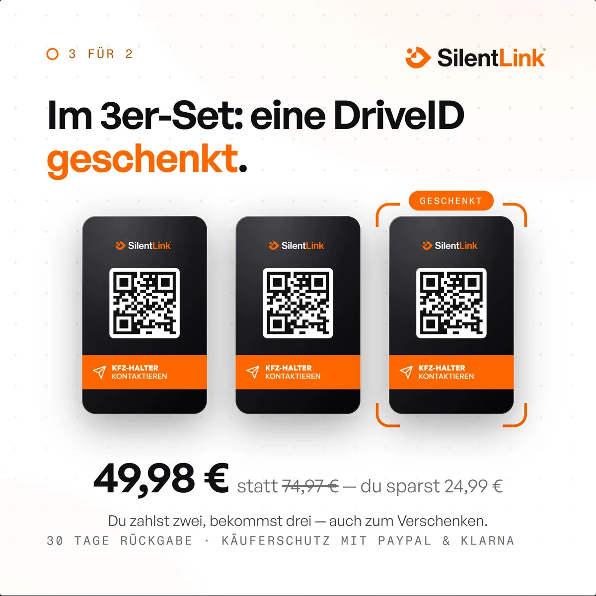3 für 2: Im 3er-Set eine DriveID geschenkt – 49,98 € statt 74,97 €