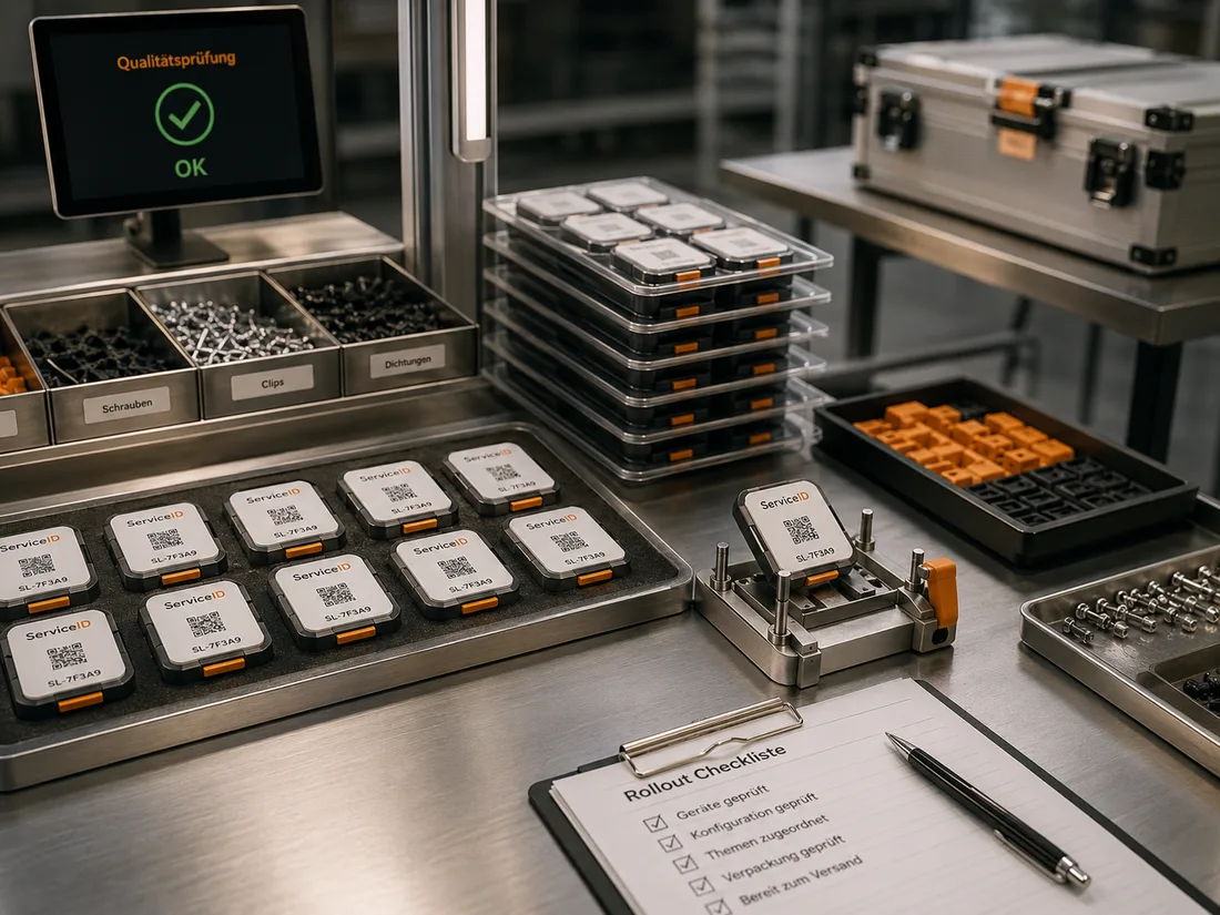 Produktion & Rollout: Ihre Meldepunkte geprüft, dem Gerät zugeordnet, einbaufertig.